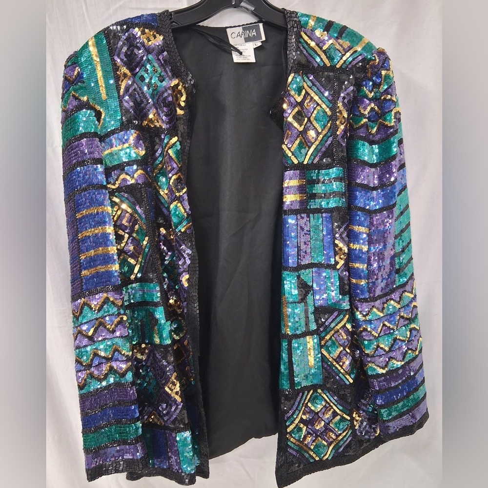 Sequin Jacket Fits Like A Medium. Euc- Vintage. - image 2